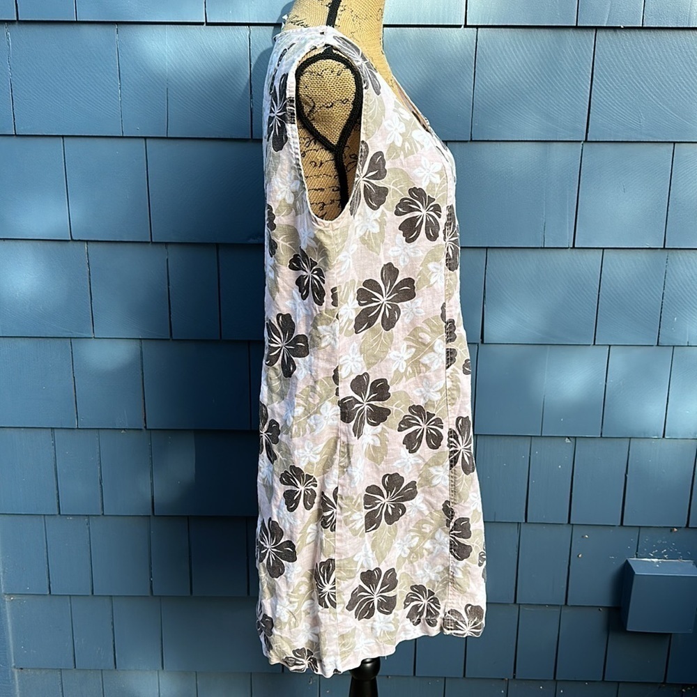 🤎🩷🤎Kaua’ iana Hawiian tank dress linen, pink, tan and brown cotton 1X tiki - Picture 5 of 8